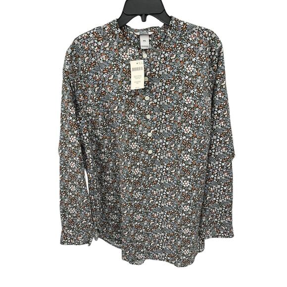 NWT Duluth Trading Printmaker Cotton Poplin Long Sleeve Tunic Top Floral XXL - Picture 1 of 10